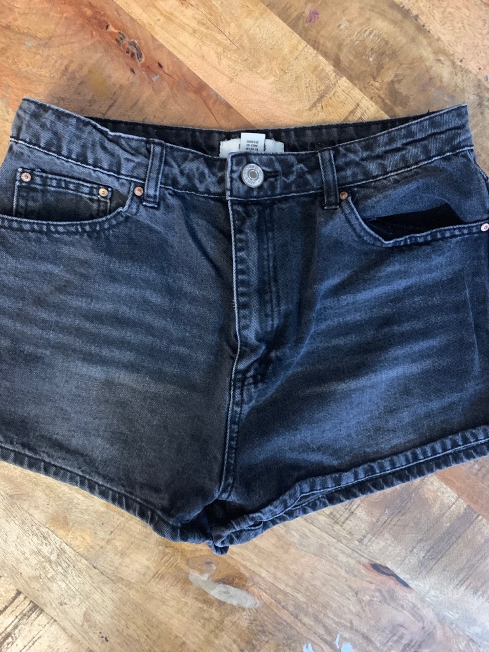 Black High Waist Jean Shorts